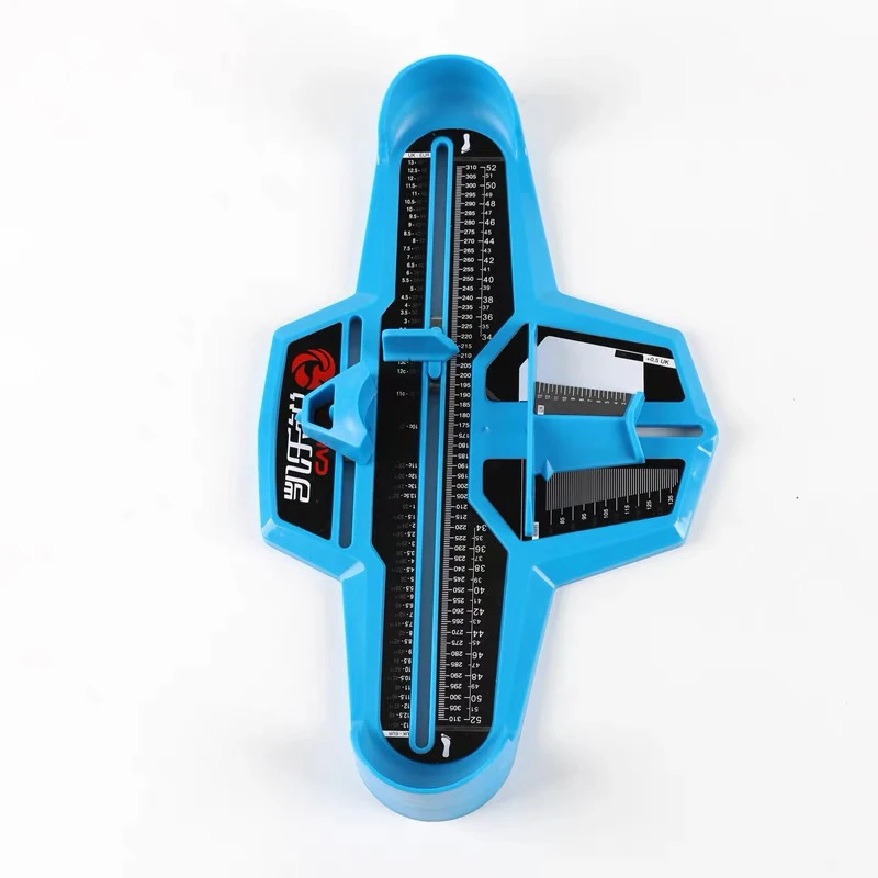 جهاز قياس القدم وجهاز أدوات قياس حجم الحذاء، مقاس أمريكي (أزرق، أسود)