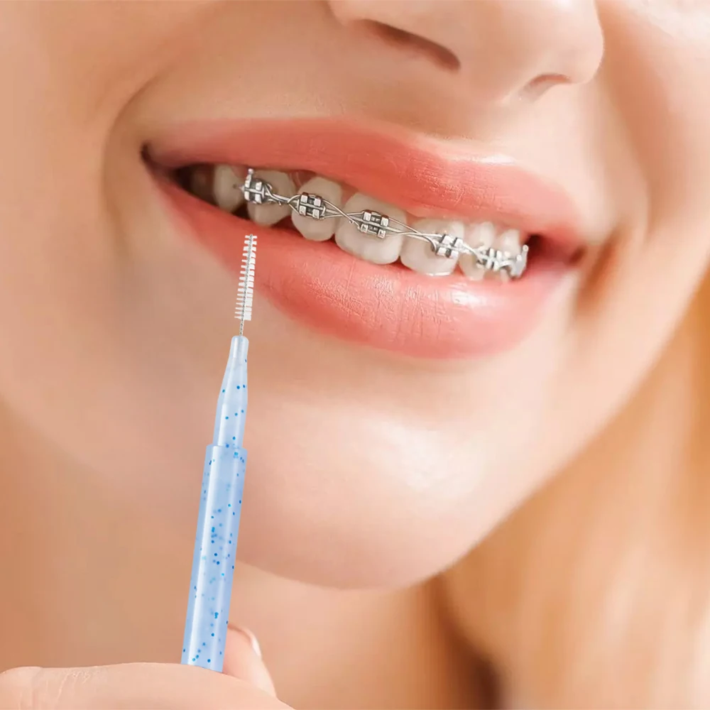 50 Stück I-förmige Interdentalbürsten 07-1,2mm, Zahnseide-Aufsätze, Mundhygiene-Zahnseide, Zahnzwischenraum-Reinigungswerkzeuge – Detail 1