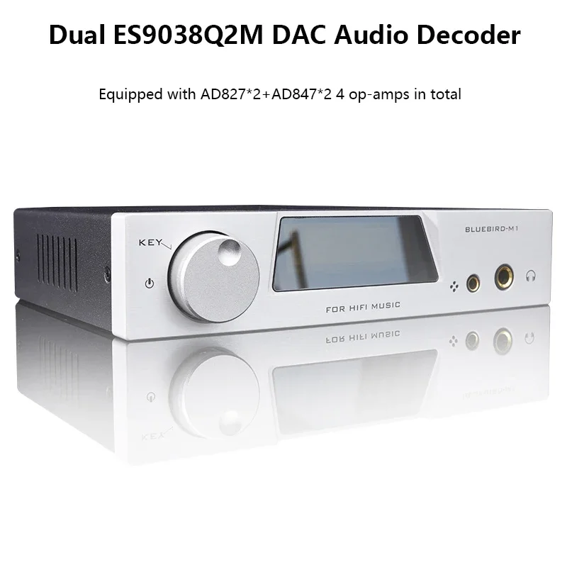 HIFI Digital Audio Audio Decoder Dual ES9038Q2M DAC QCC5125 Bluetooth 5.1 Decoder DSD512 32BIT 192KHz Decoding AMANERO USB