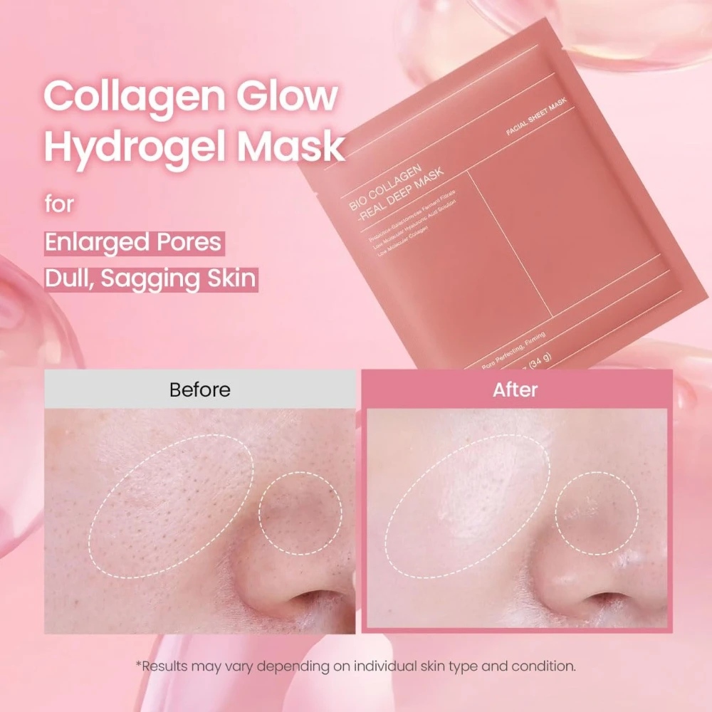 

Bio-Collagen Real Deep Mask Hydrating Overnight Hydrogel Pore Minimizing Elasticity Improvement Skin Care