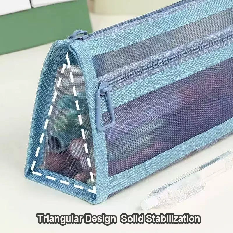 Double Layered Transparent Mesh Pencil Case Exam Specific Large Capacity Stationery Bag Student Specific Pencil Case Stationery