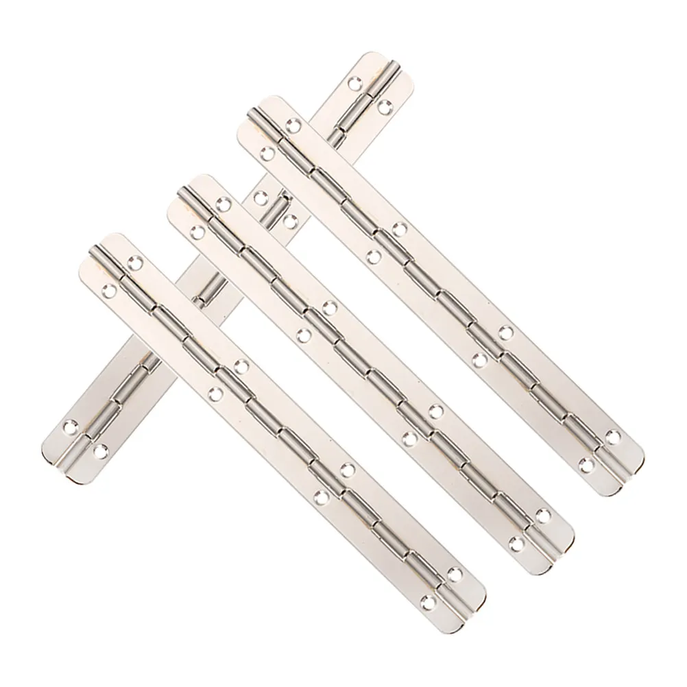 Heavy Duty Metal Piano Hinges for Boxes, Suitcases & Crafts – 4 pcs Silver Hinges