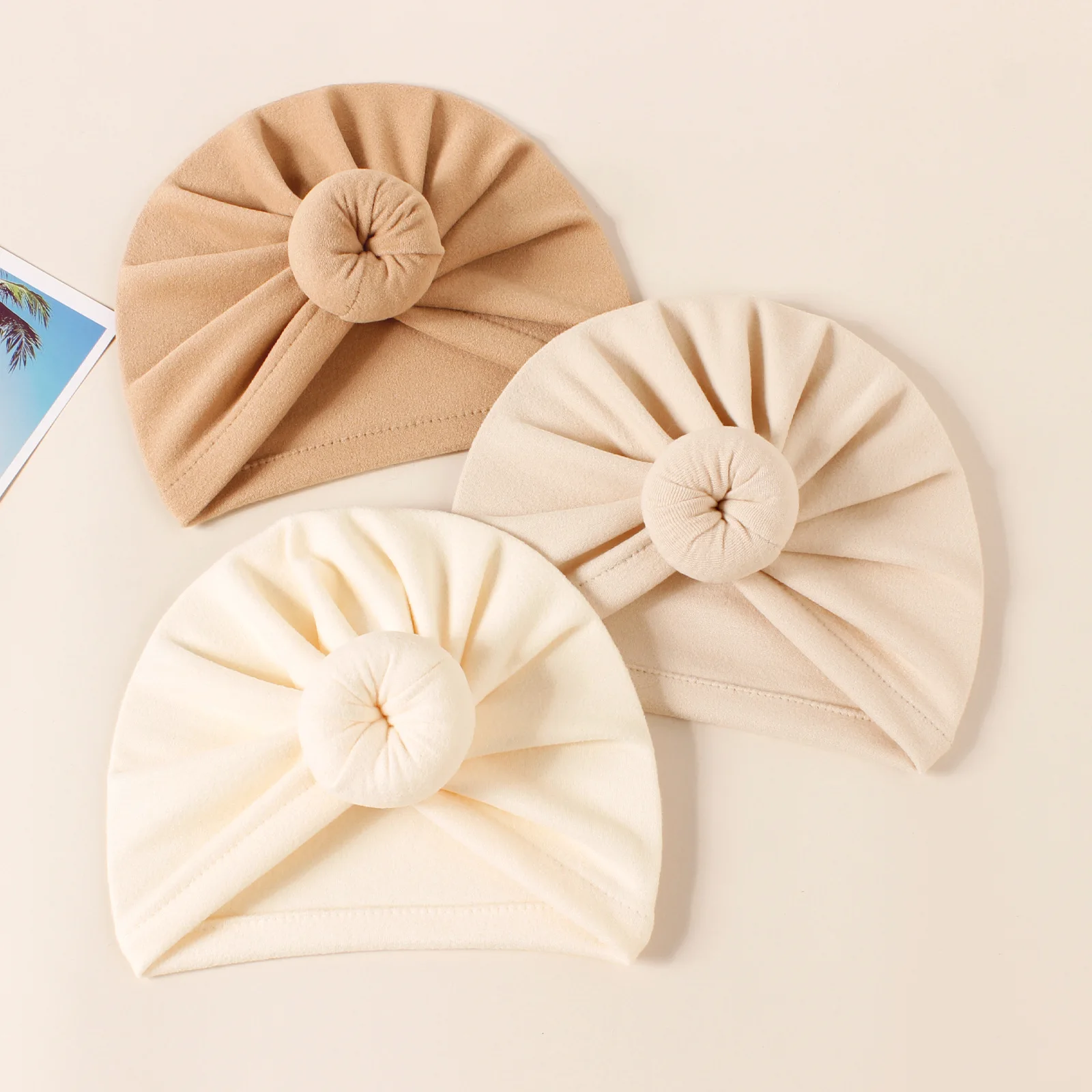 

Baby Bows Turban Hat for Newborn Donut Beanies 0-5T Elastic Indian Cap Girls Winter Warm Cashmere Hats Infant Bowknot Muslim Cap