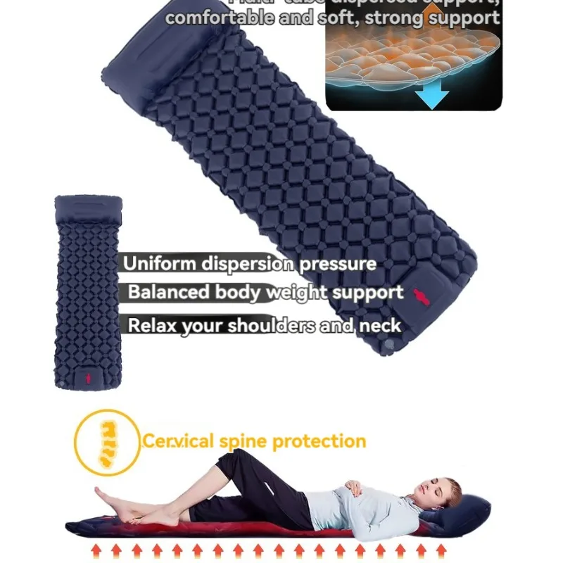 Portable Camping Air Mattress Ultra-light Air Mattress With Built-in Inflator Pump Natural Hiking Automatic Camping Air Mattress