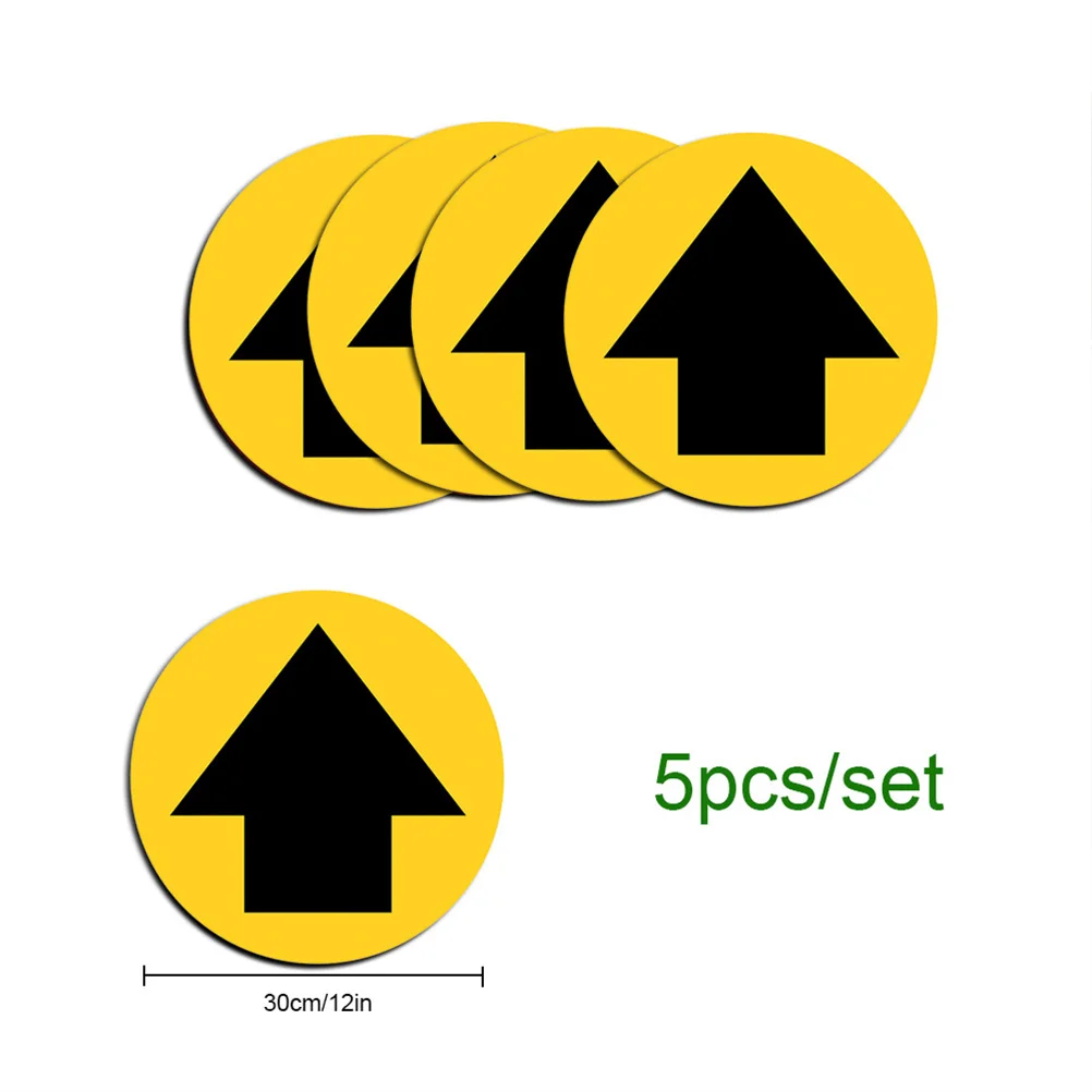 ملصق حفظ المسافة لمركز المدرسة، الأماكن العامة، ديكور السلامة، شارات دائرية، علامة السلامة المرورية المقاومة للماء