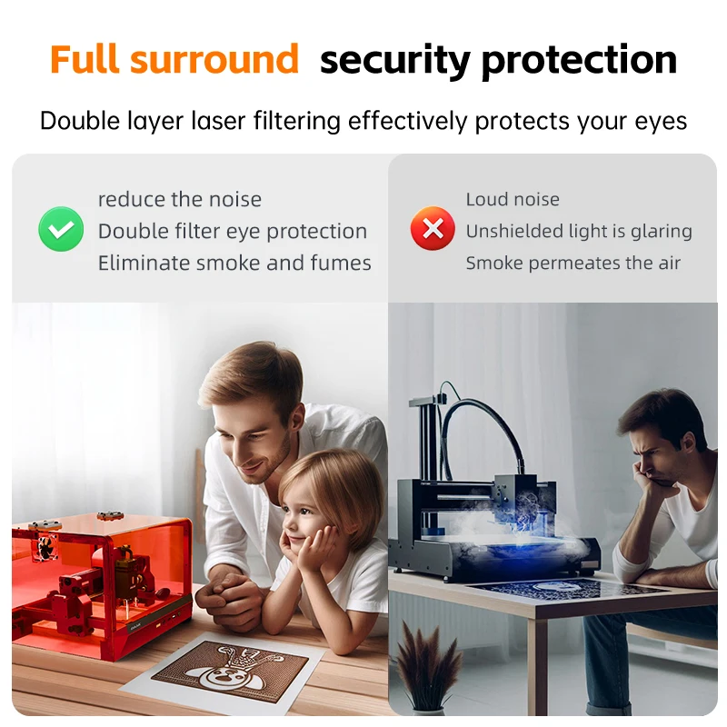 DAJA A7 MINI PRO Laser Engraver Laser Engraving Cutting Machine Full Cover DIY PC APP Control for Wood Metal Jewelry Plastic