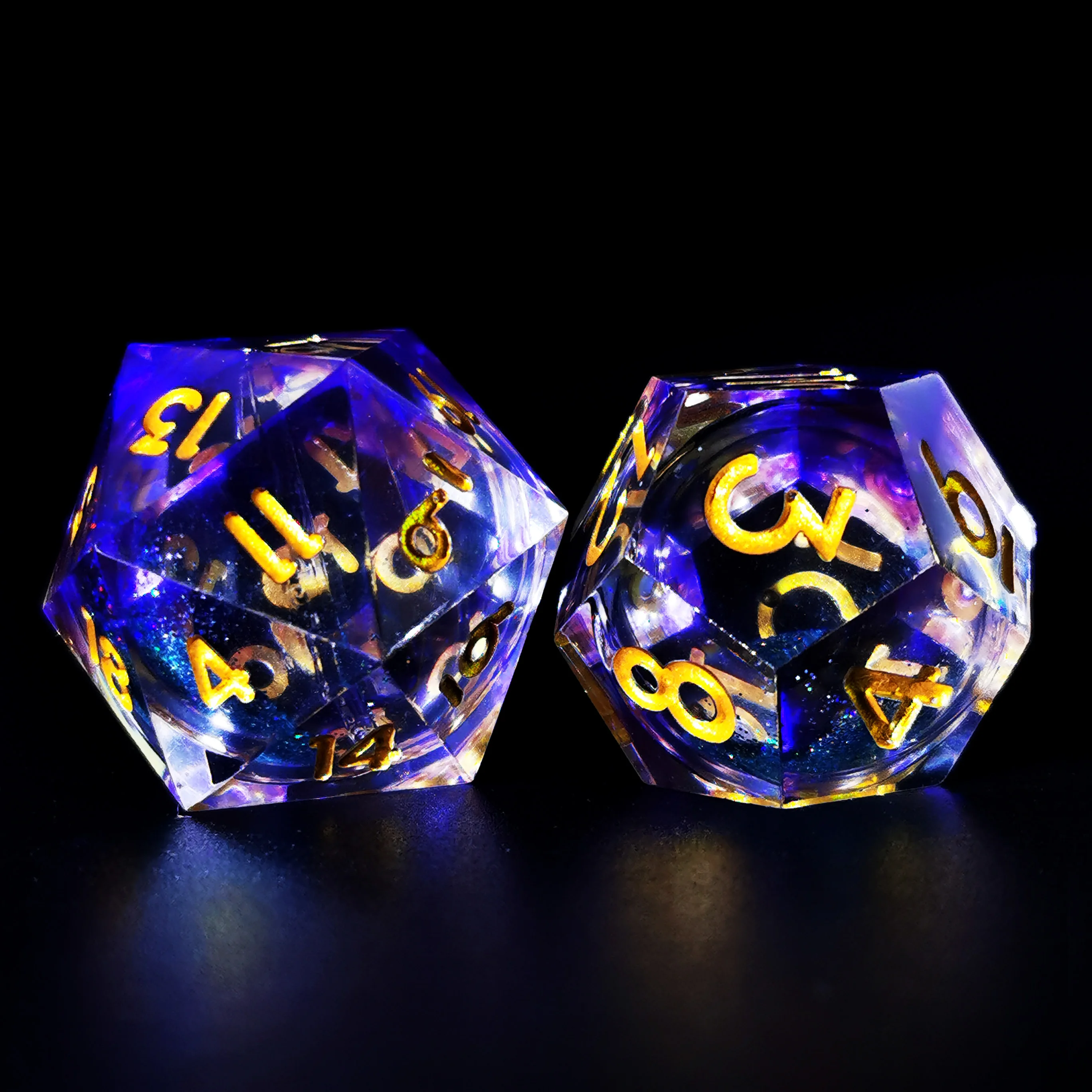 

"DnD Dice Set - 7 Sharp Edge Resin Dice, Handmade Sky Blue D&D Dice for Dungeons and Dragons, RPG Games, Polyhedral Dice"
