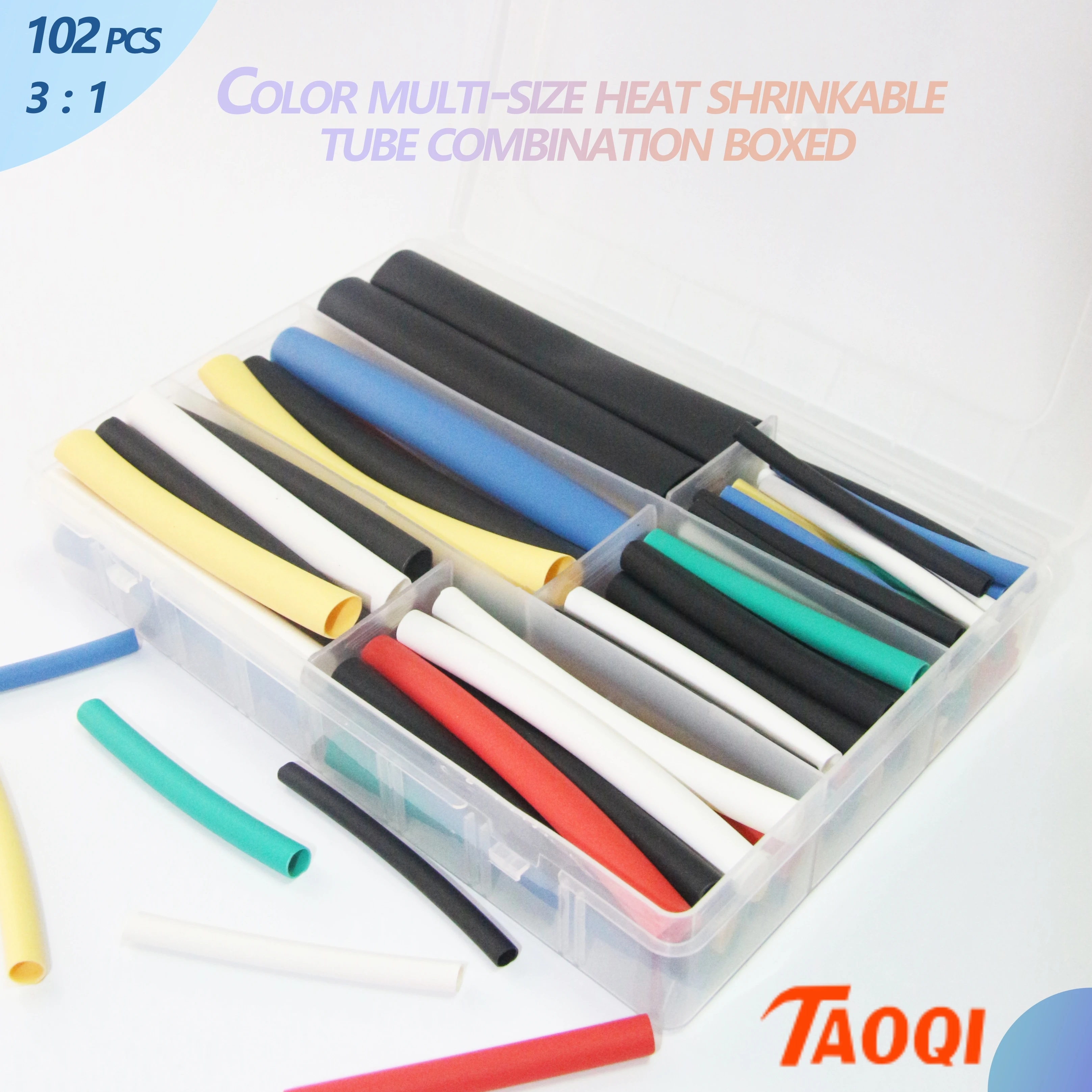 102pcs/Set 3:1 Ratio Heat Shrink Tube  Assorted Shrinkable Tubing Insulation Electronic Heatshrink Wrap Cable Sleeve Wire kit