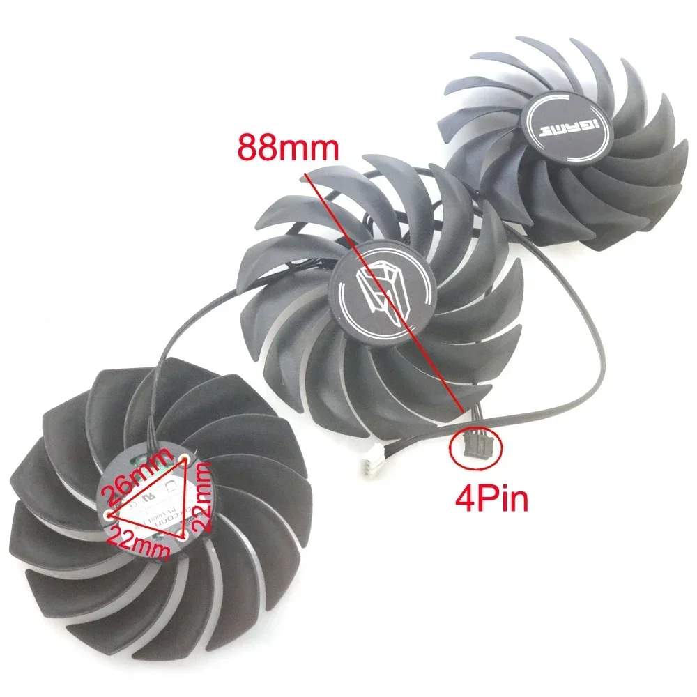 PVA080E12R 88mm DC12V 0.50A 4Pin VGA Fan For iGame RTX3090 RTX3060 3070 RTX3080 AD Vulcan OC Graphics Card Cooling Fan