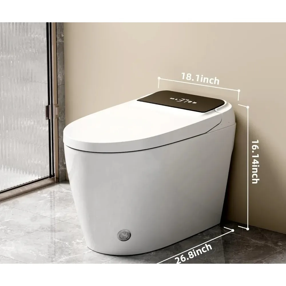 Bidet Toilet with Bidet Built in, Auto Open/Close, Heated Seat, Automatic Flush Bidet Toilet, Night Light, Smart Toilet