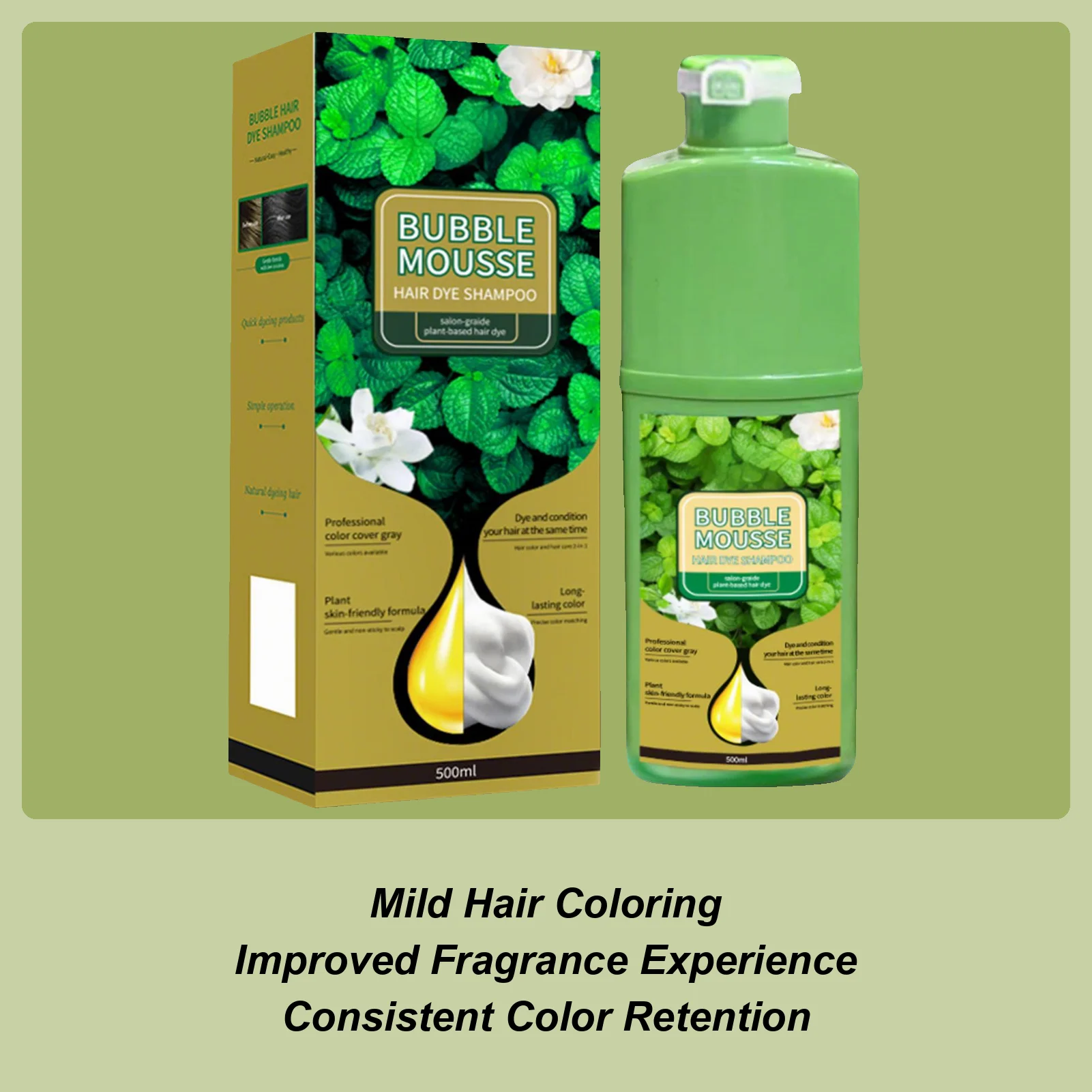 

Long-Lasting Plant Foam Color Dying Mousse Bubble Hair Dye Shampoo Permanent Easy Hair Color Shampoo Hairs Dye Plant Bubble