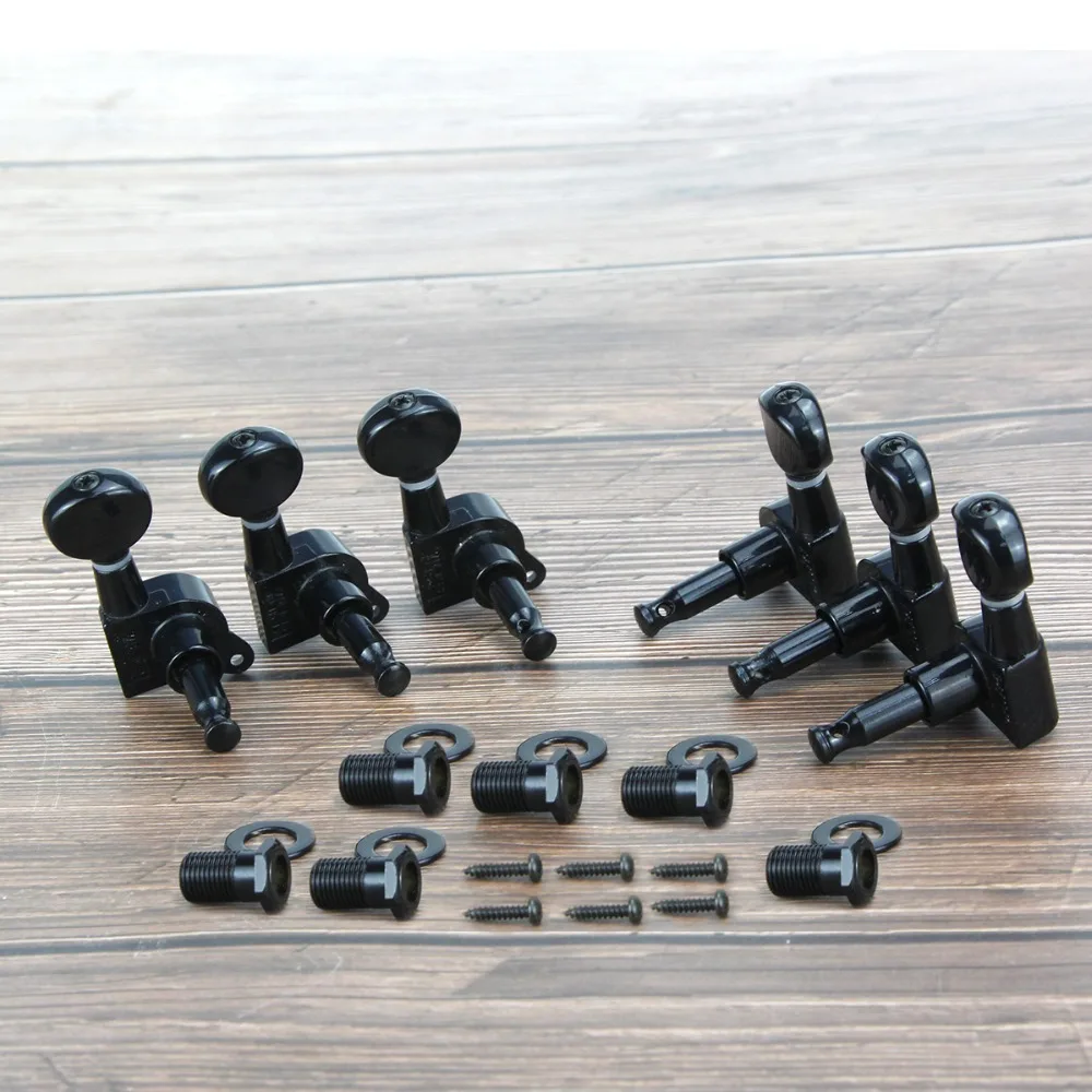 

FLEOR 6PCS 3L3R Black Machine Heads Guitar Tuning Pegs Keys for Electric Guitar Parts