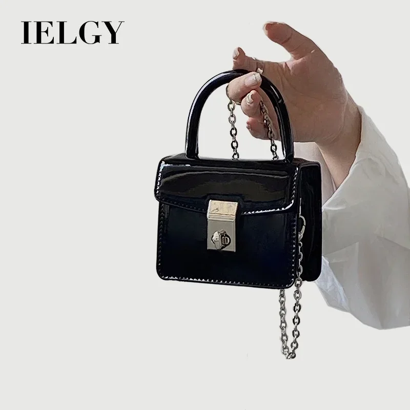 IELGY niche high-quality lock chain messenger small square bag women