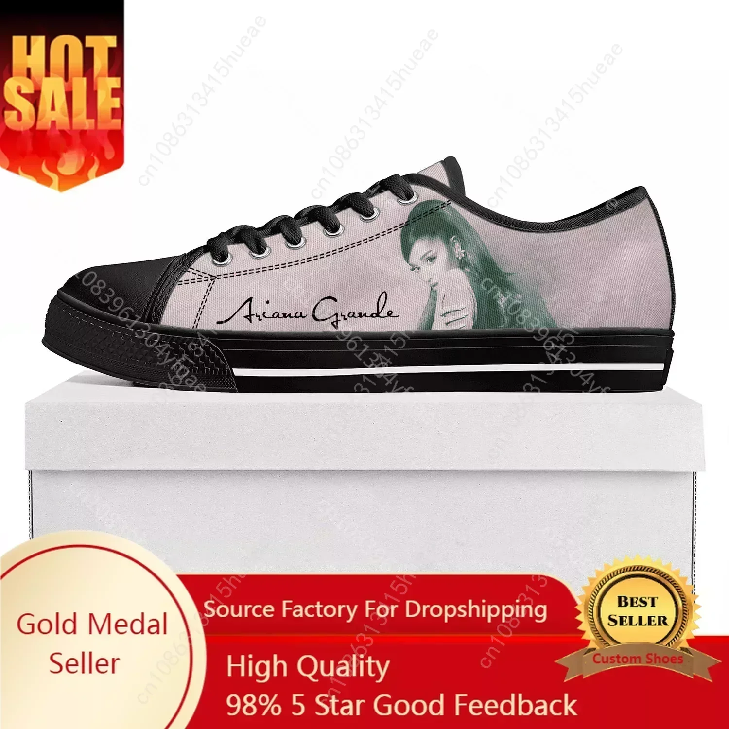 A-Arianas Singer Pop Yes, And Low Top Sneakers Womens Mens G-Grandes High Quality Canvas Sneaker Casual Customize Shoes