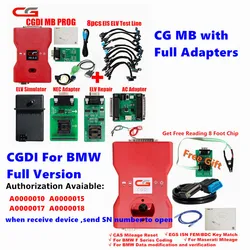 CGDI Prog For BMW Auto key programmer+OBDOK Multibrands PCF79XX+8 Foot chip+Gearbox plug+FEM/BDC Test Platform for BMW and CG MB