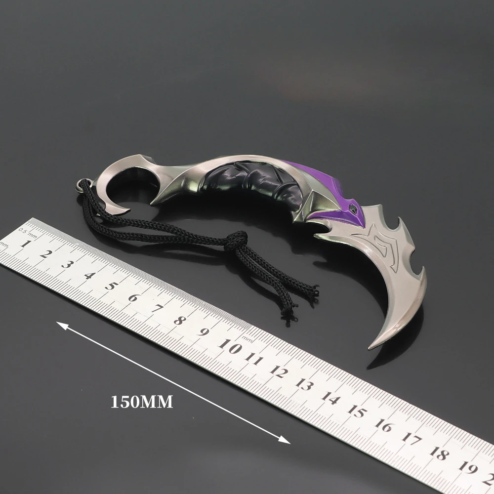 15CM Claw Knife Reaver Karambit Valorant Game Periphery Full Metal Craft Weapon Model Ornament Outdoor Train Knife Toy Boy Gifts