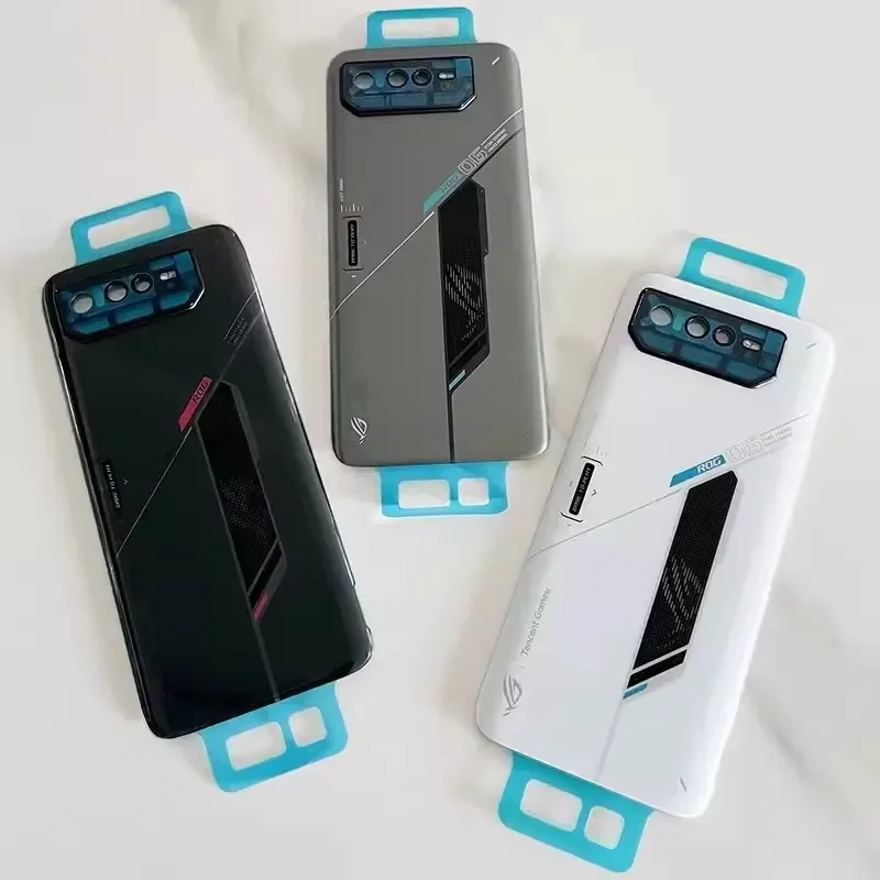 Rog6 6 D Battery Back Cover Housing For Asus ROG Phone 6 6D Repair Phone Replace Door Rear Case + Camera Lens