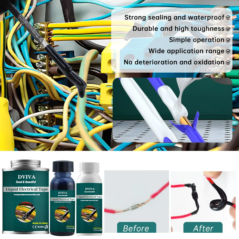 Liquid Electrical Tape Insulation Paste Sealant Super Strong Glue Sticks All Waterproof Rubber Wire Cable Adhesive Home Fix Line