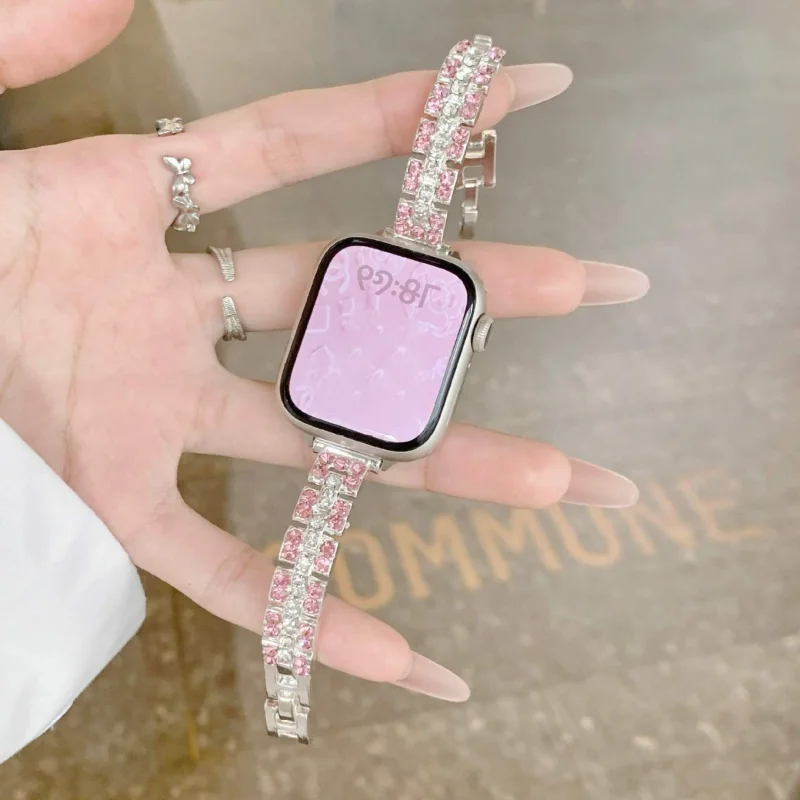Metal Strap For  Redmi watch 6/5/4 Flash Diamond Bracelet Women Watchband for Xiaomi band 9 Pro/8 Pro Smartwatch Wristband