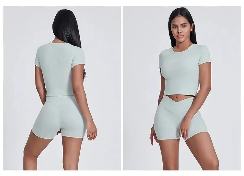 T-Shirt Quick Drying Yoga Suit Fitness Top Tight Fitting Breathable Sports Bra Tight Running Outdoor Sports Women Customized