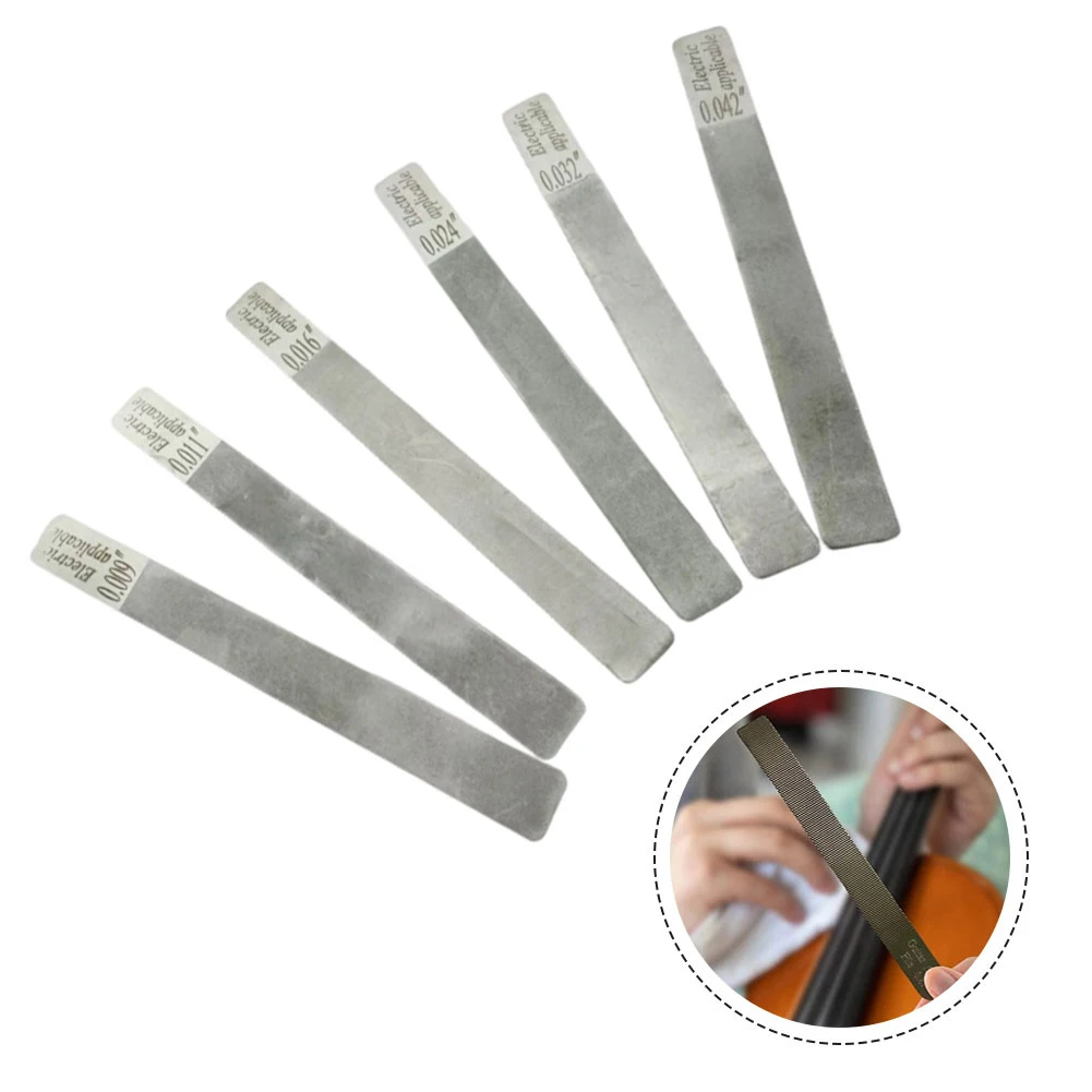 6Pc Guitar Nut Files Acoustic12-53/electric09-42/10-46 Stainless Steel Pillow File Fret Crowning Slot Luthier Repair Tool 13x1.3