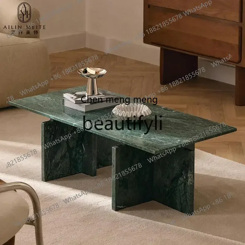 D178 Dhh Italian minimalist natural marble living room coffee table designer light luxury high-end coffee table