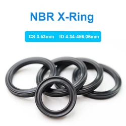 Black NBR X-Ring Nitrile Butadiene Rubber Sealing Washer For Hydraulic Cylinders Piston Rods CS 3.53mm ID 4.34-456.06mm