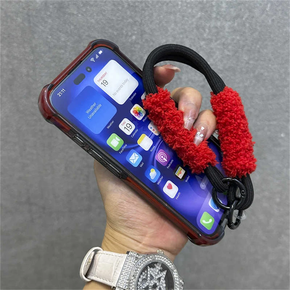 Hybrid-Bumper-Schutzhülle Transparent mit Handgelenkschlaufe für iPhone 18 15 17 11 12 13 14 16 Pro Max Plus Stoßfeste Airbag-Hülle – Detail 21