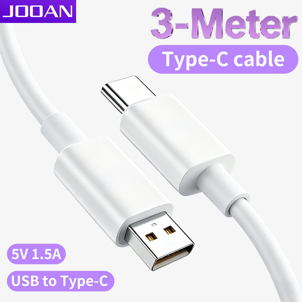 

JOOAN 3M USB to Type-C Cable For 5V1.5A Adapter Supply PTZ IP Camera Security Camera Smart Baby Monitor