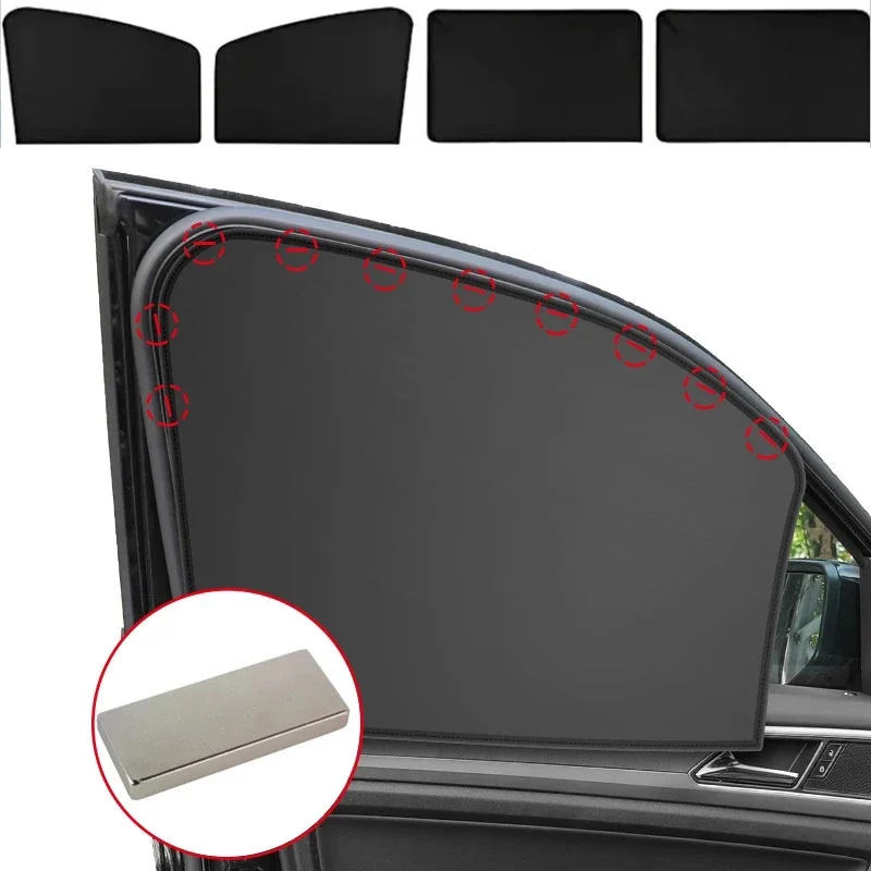 Car Side Window Magnetic Sunshade Thermal Insulation Opaque Magnetic Car Curtains Sun Protection Privacy Covering Auto Parts