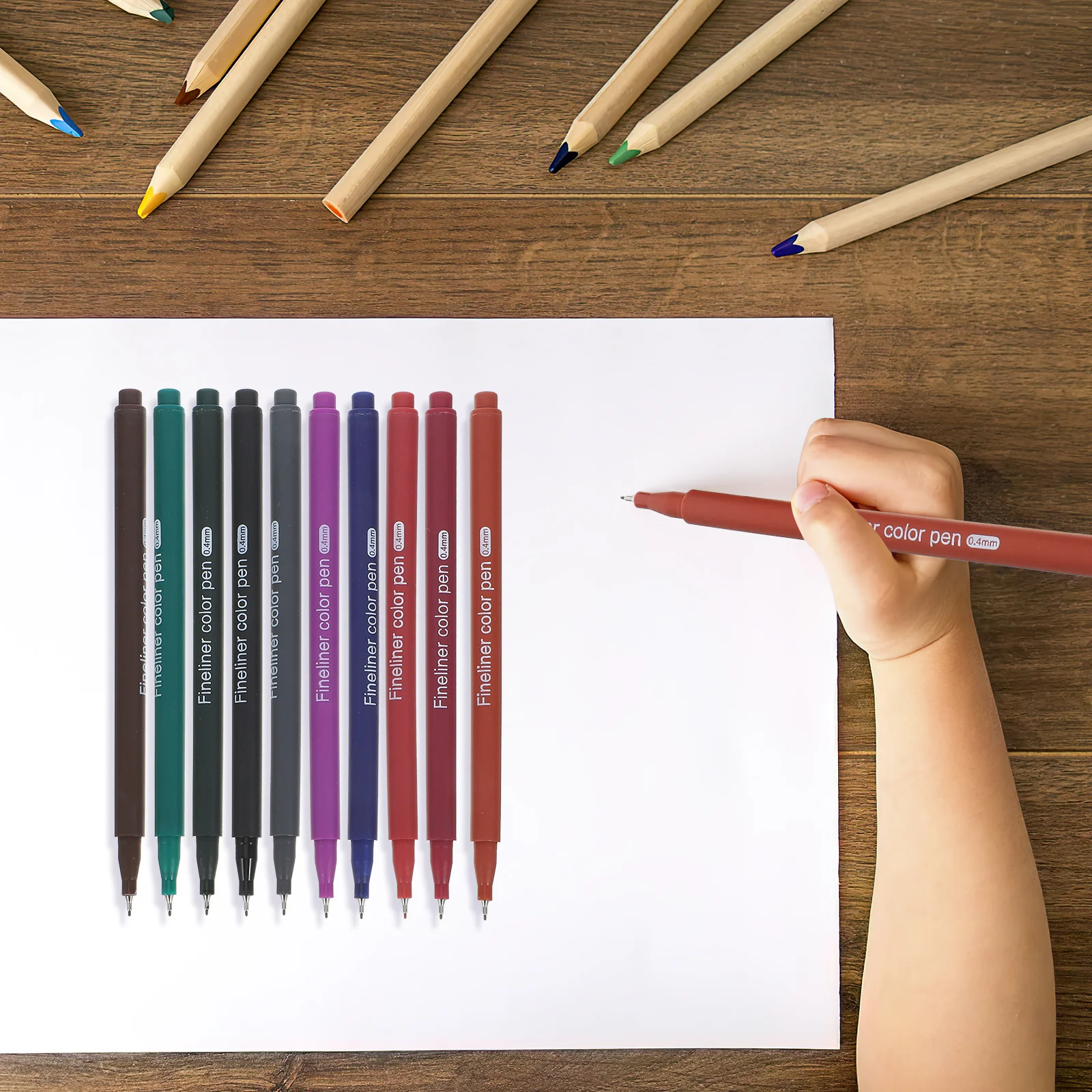 

10Pcs Fast Dry Scrapbook Colored Pens Fine Point Comfortable Grip Portable Drawing Markers for School Office Art