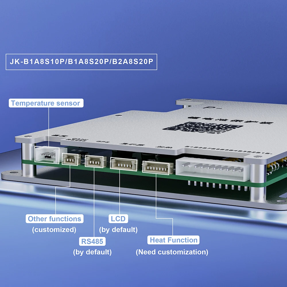 JIKONG Smart BMS B1A8S20P with 1A Active Balance Heat CAN RS485 3S~8S 200A LiFePo4 Li-ion LTO Battery Pack Smart JKBMS