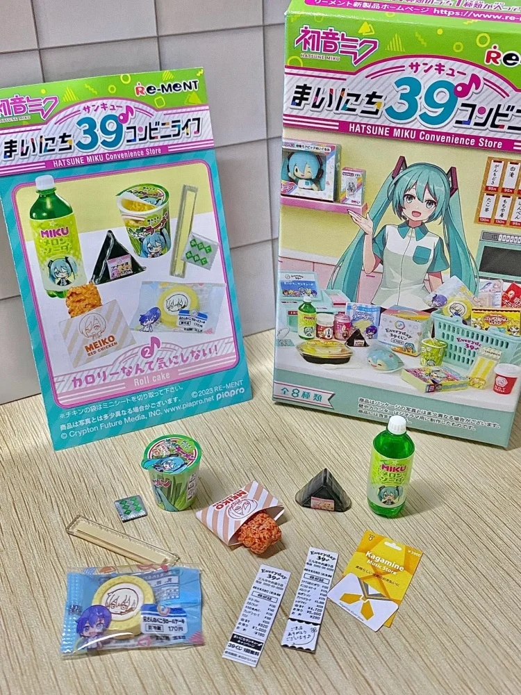 Re-Ment Anime Hatsune Miku 39 tienda de conveniencia caja ciega Kaito Kawaii accesorios de comida en miniatura modelo coleccionar juguete regalo de cumpleaños