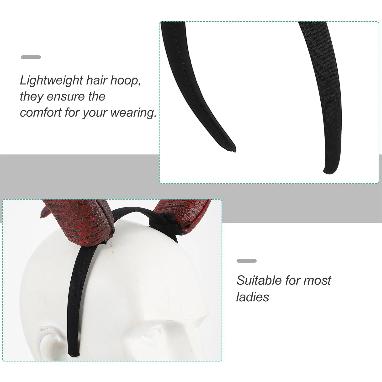 Halloween cosplay traje chifre do diabo bandana fita de cabelo carnaval máscara hairbands