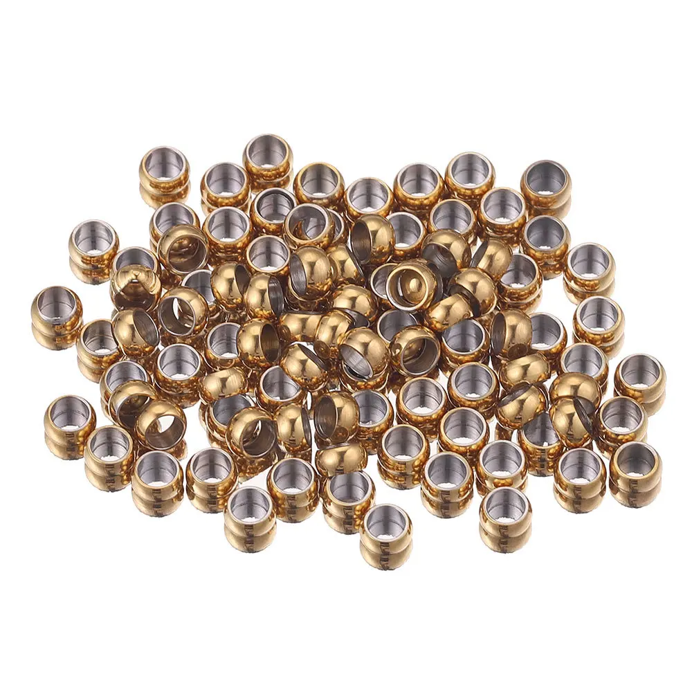 100 Stück Edelstahl-Stopper-Abstandsperlen, Positionierungsperlen, Crimp-Endperlen für DIY-Schmuckherstellungszubehör – Detail 3