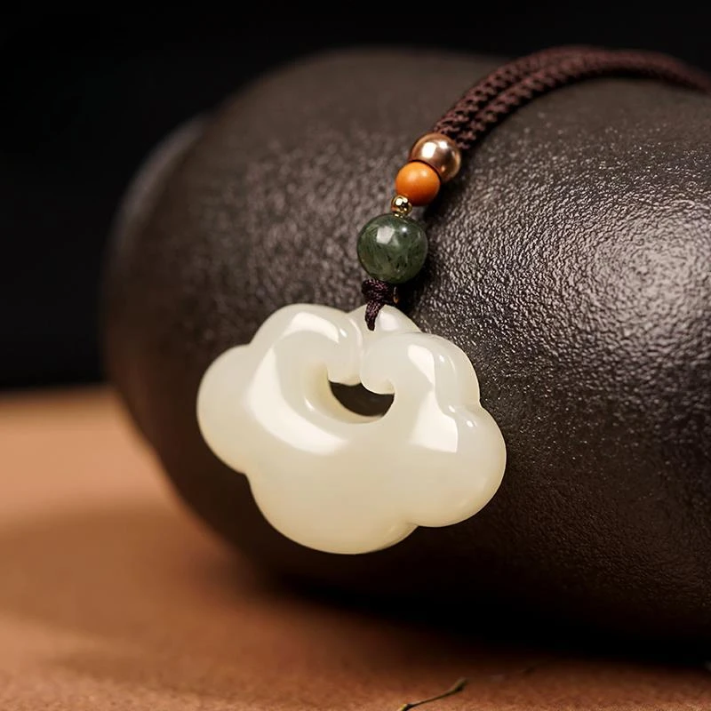

Натуральный Hetian Jade Peace Ruyi Lock кулон унисекс нефритовый кулон ожерелье орнамент праздничный подарок