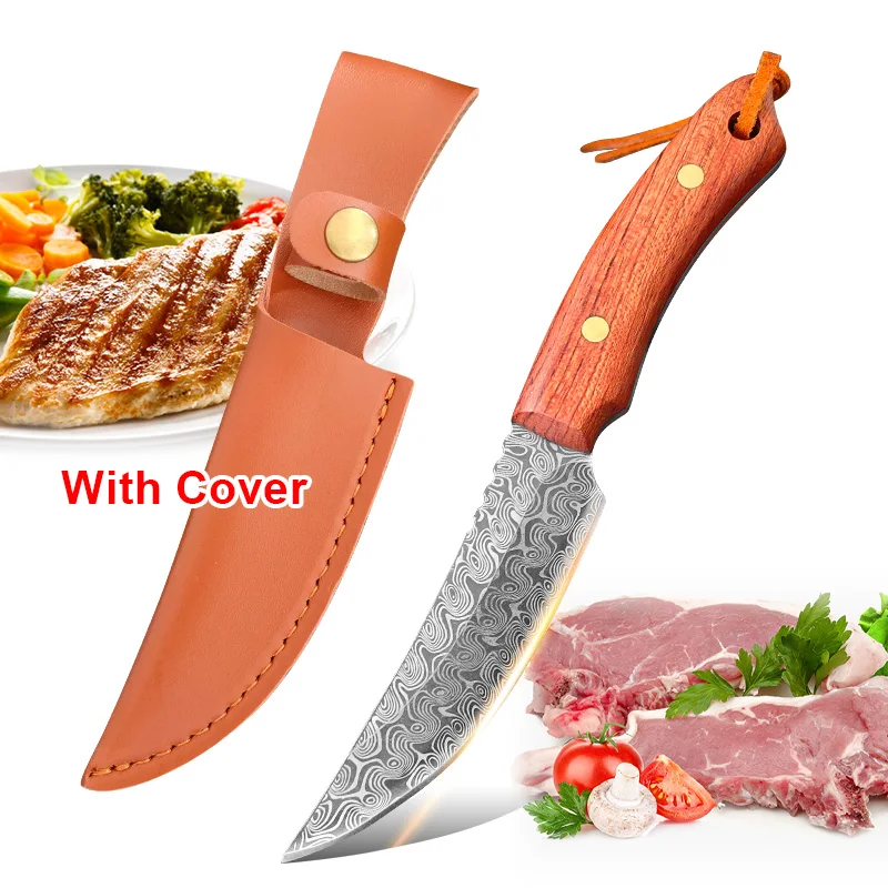 Tragbare Cutter Werkzeug Angeln Messer Edelstahl Küche Messer Hackmesser Fleisch BBQ Schneiden Messer Holzgriff Boning Kochen Messer