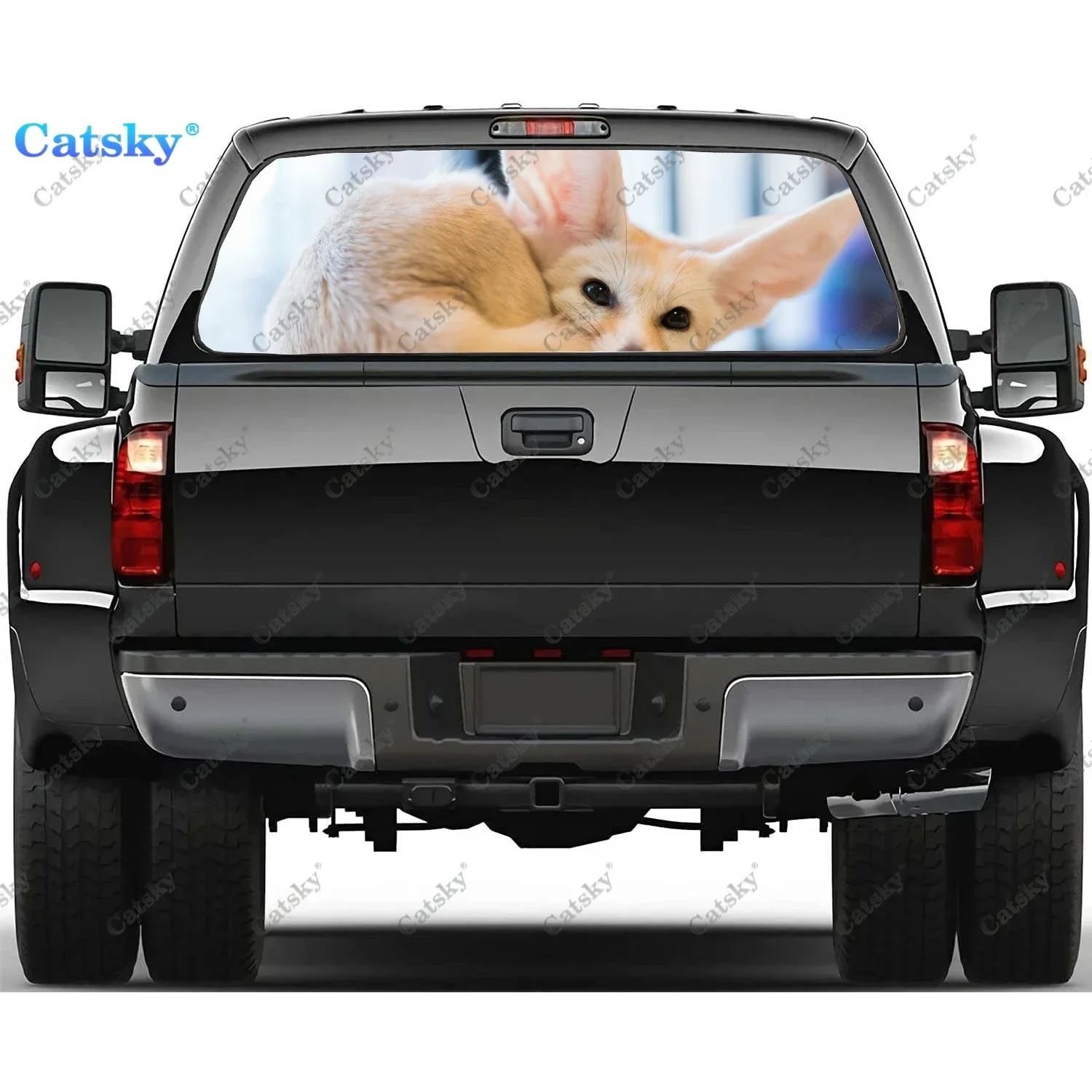 

Animal - Fennec Fox Rear Window Decals for Trucks,Pickup Window Decal,Rear Window Tint Graphic Perforated Vinyl Truck Stickers
