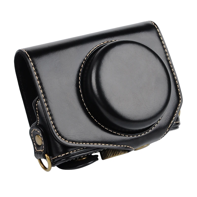 Чехол из искусственной кожи для камеры Canon G7X G7 X, 3 цвета, черный, коричневый, кофейный