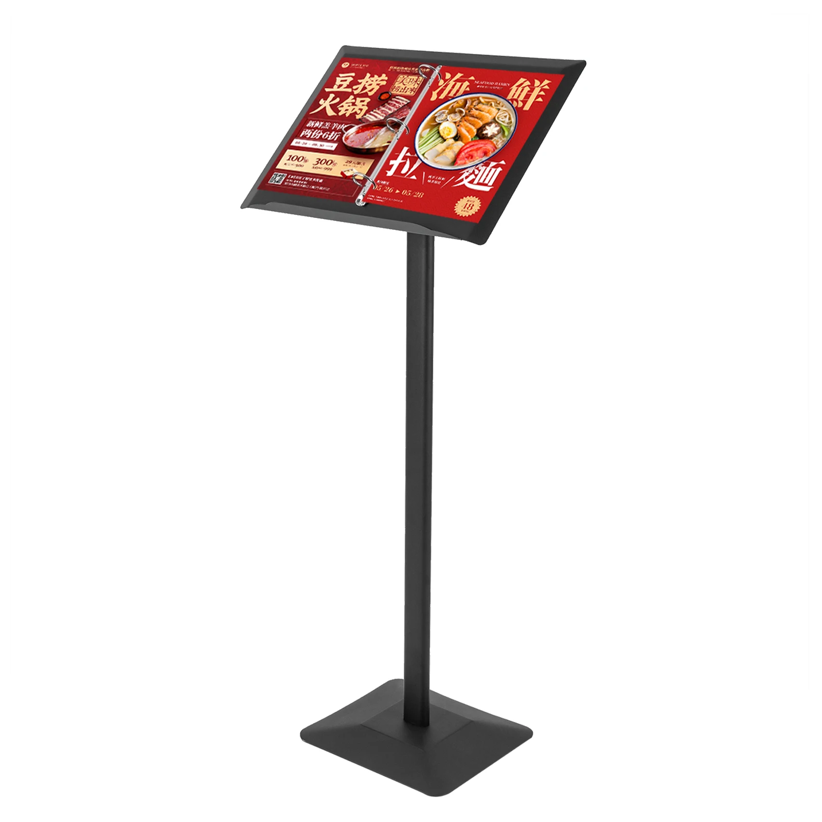 

Menu Stand, 3.77ft Tall, Aluminum Alloy with Anti-Slip EVA Pads, Stable Base, Easy Assembly, Ideal for Restaurants and Events