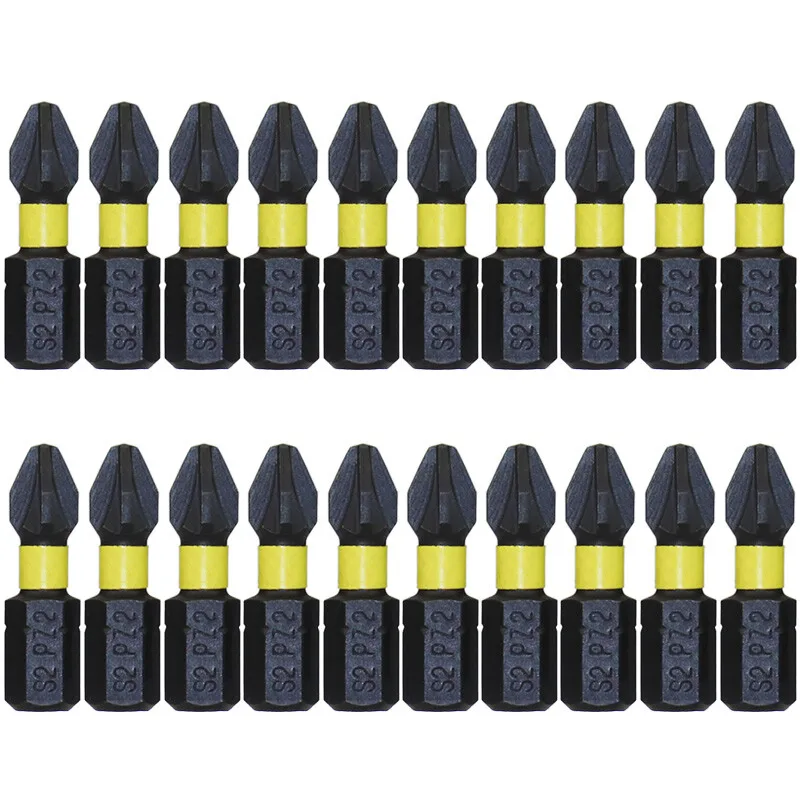 

20psc S2 anti slip and impact resistant strong magnetic screwdriver head ultra hard screwdriver head hexagonal hand drill cross