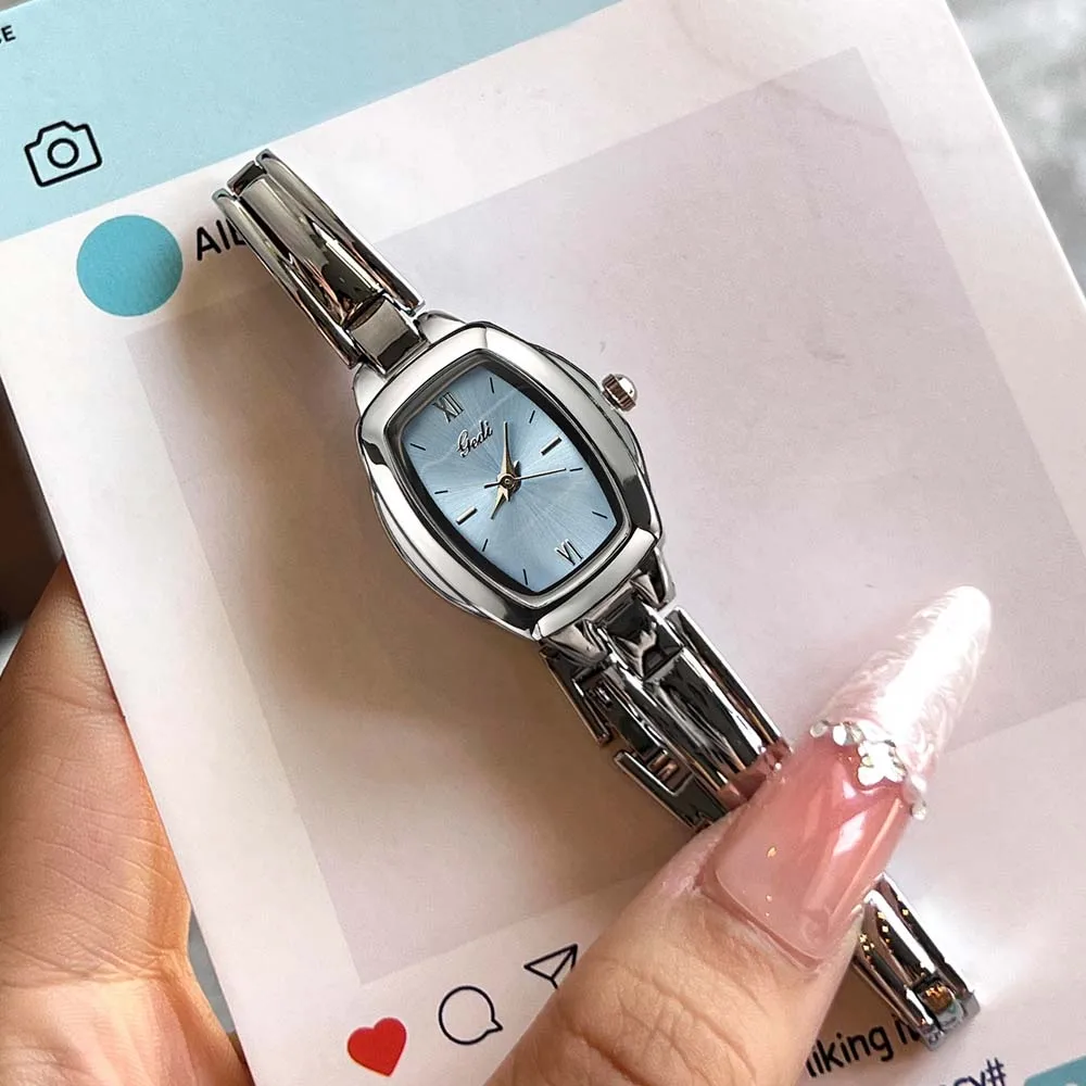 GEDI Fashion Women's Quartz Watch Exquisite Barrel-Shaped Dial Elegant and Versatile Everyday Style Women's Quartz Wristwatch