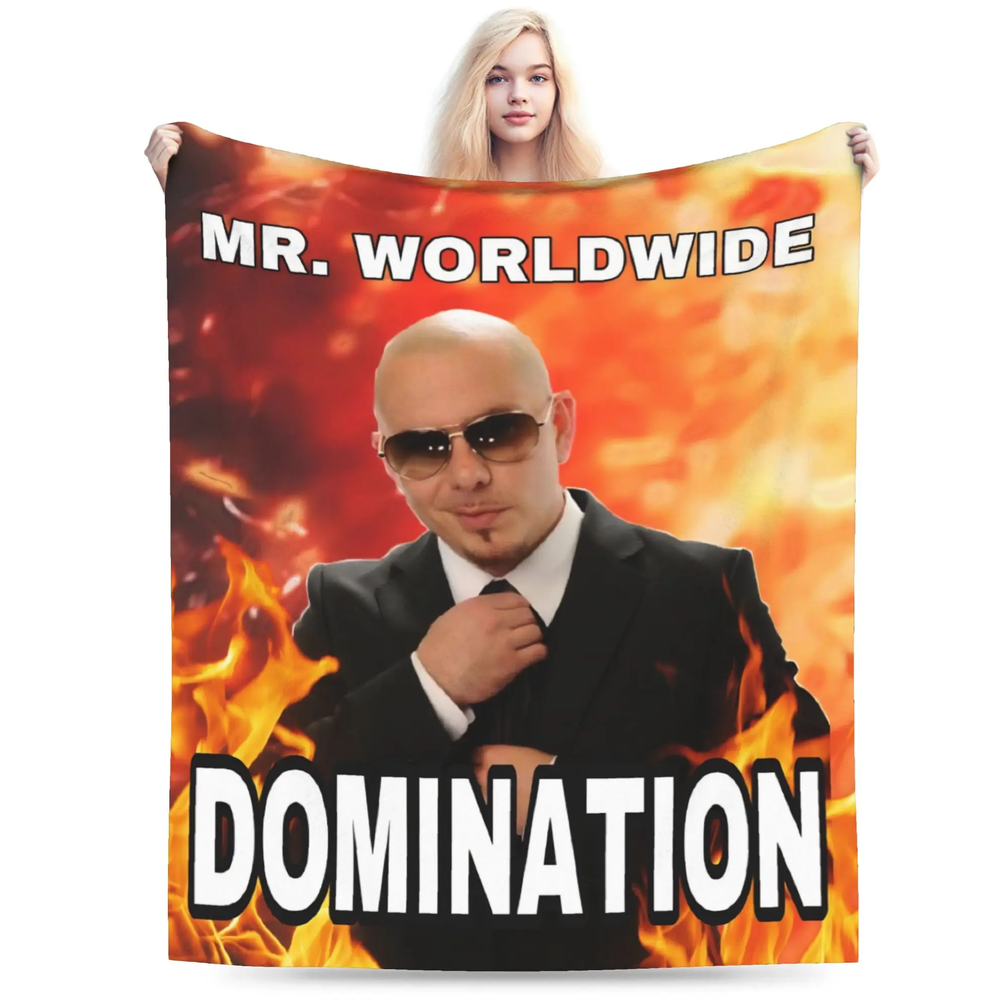 Singer Pitbull Tour 2026 Merch Blanket Super Soft Warm  Throw Blankets for Bed 50x60 Inches Multiple Sizes Bedspread