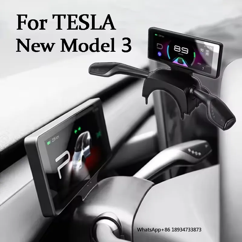 Auto Speedometer Carplay with Turn Signal Lever Wiper Shift Gear Shifter Lever for Tesla Model 3 Highland