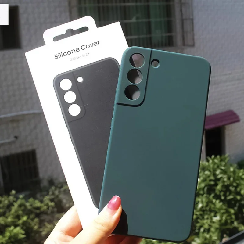 For S22+ Silicone Cover For Samsung Galaxy S22 Plus 5G Case Classic Quality Business S22 Original Protective Phone Cover