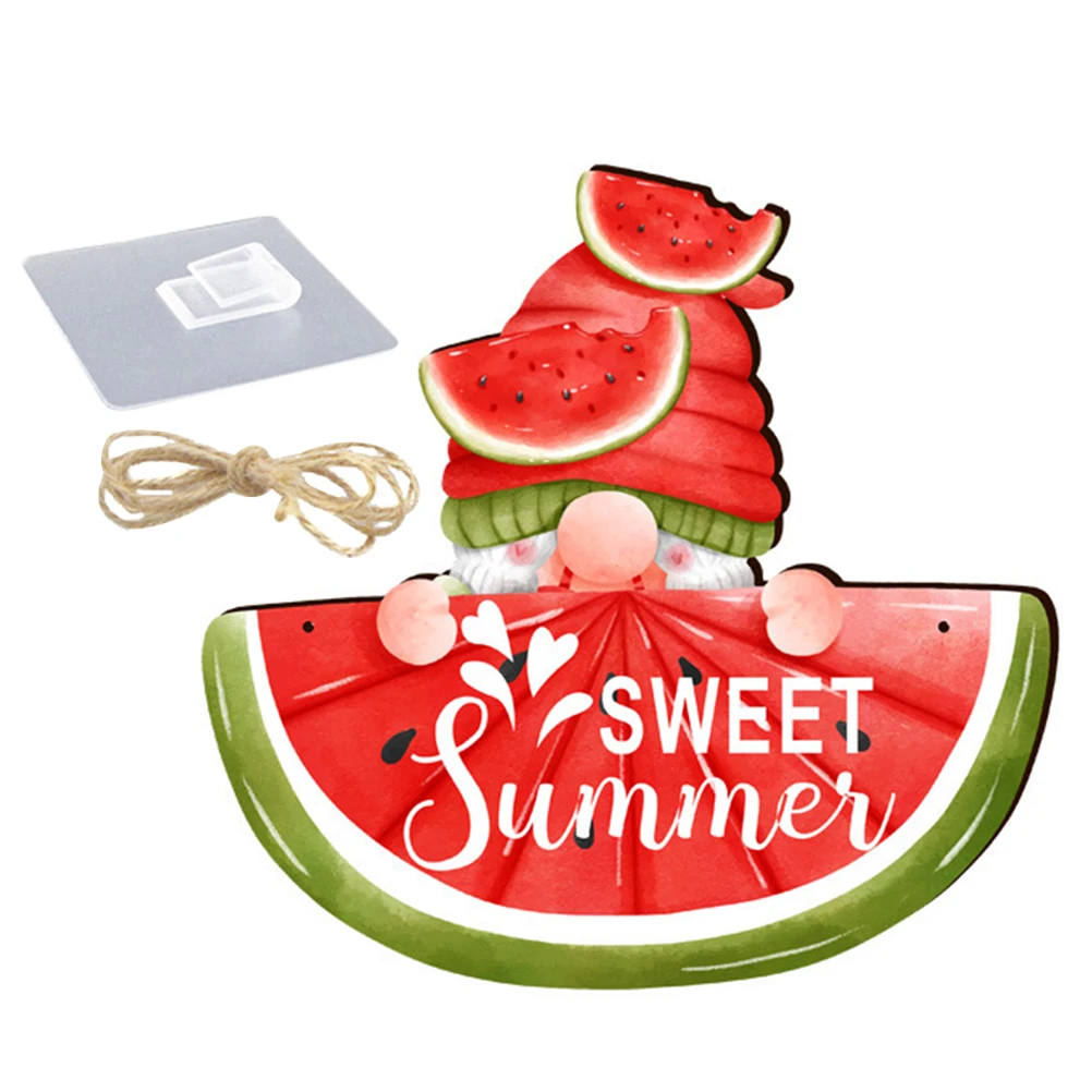 

Garden Wooden Sign Decoration Summer Beach Style Hanging Plaque Watermelon Door Ornament Home Holiday Decor