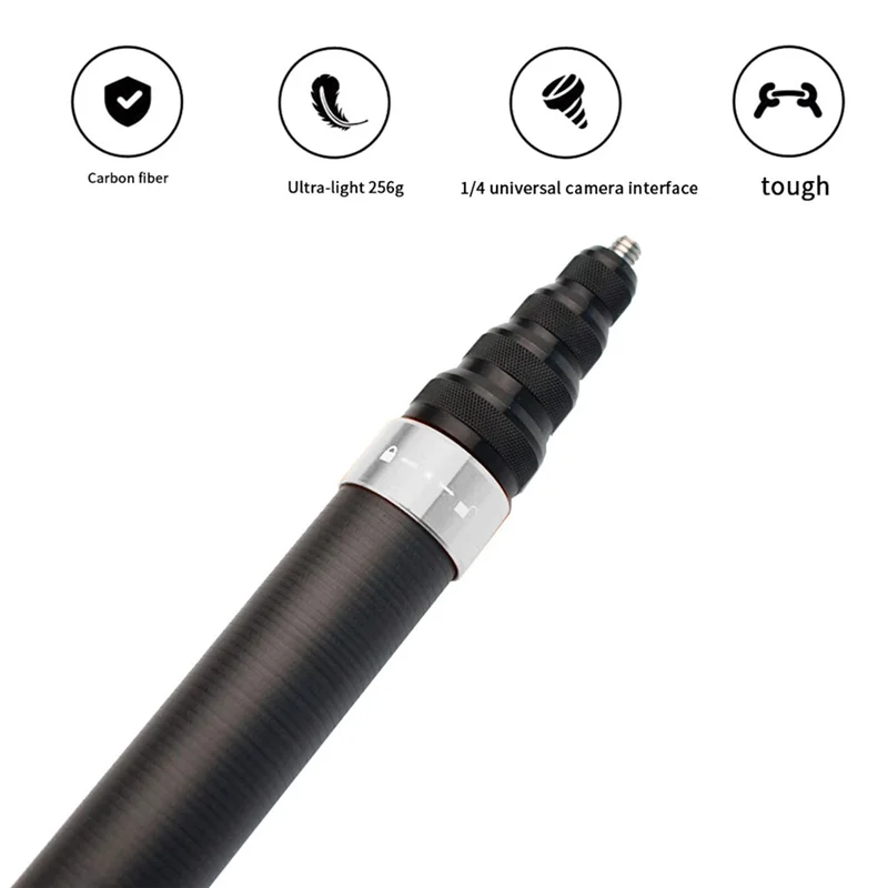 Extra langer unsichtbarer Selfie-Stick Kamera-Selfie-Stick für Insta360 X3 One X2/Rs/X/R/MAX Multifunktionale Panoramakamera Silber
