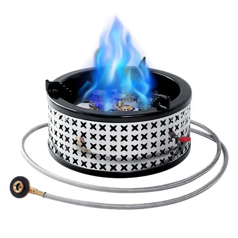 15800W Camping Gas Burner 6 Core Strong Fire Power Portable Cassette Stove Carrying Bag Outdoor Camping Hiking Fishing Supplies