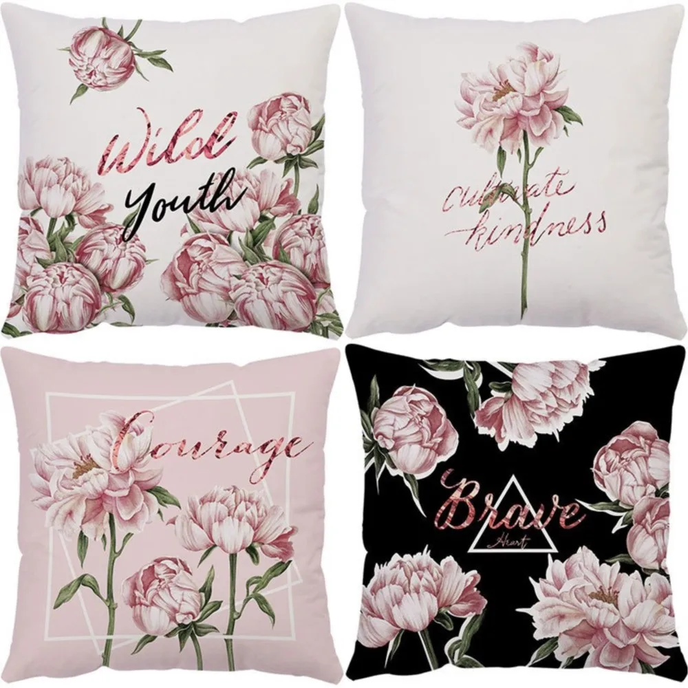 1Pc Luxury Rose Flower Double-sided Printed Throw Pillow Short Plush Suitable Living Room Bedroom Throw Cushion, Perfect Gift