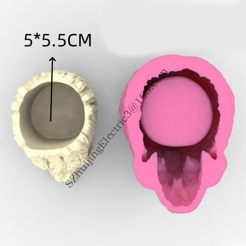 Sturdy Silicone Skull Flower Pots Mold For Artistic Resin Crafts And Decors